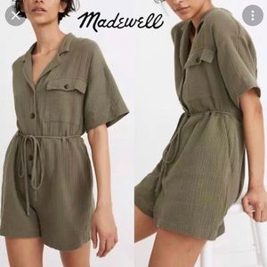 Madewell Lightspun Belted Safari Romper